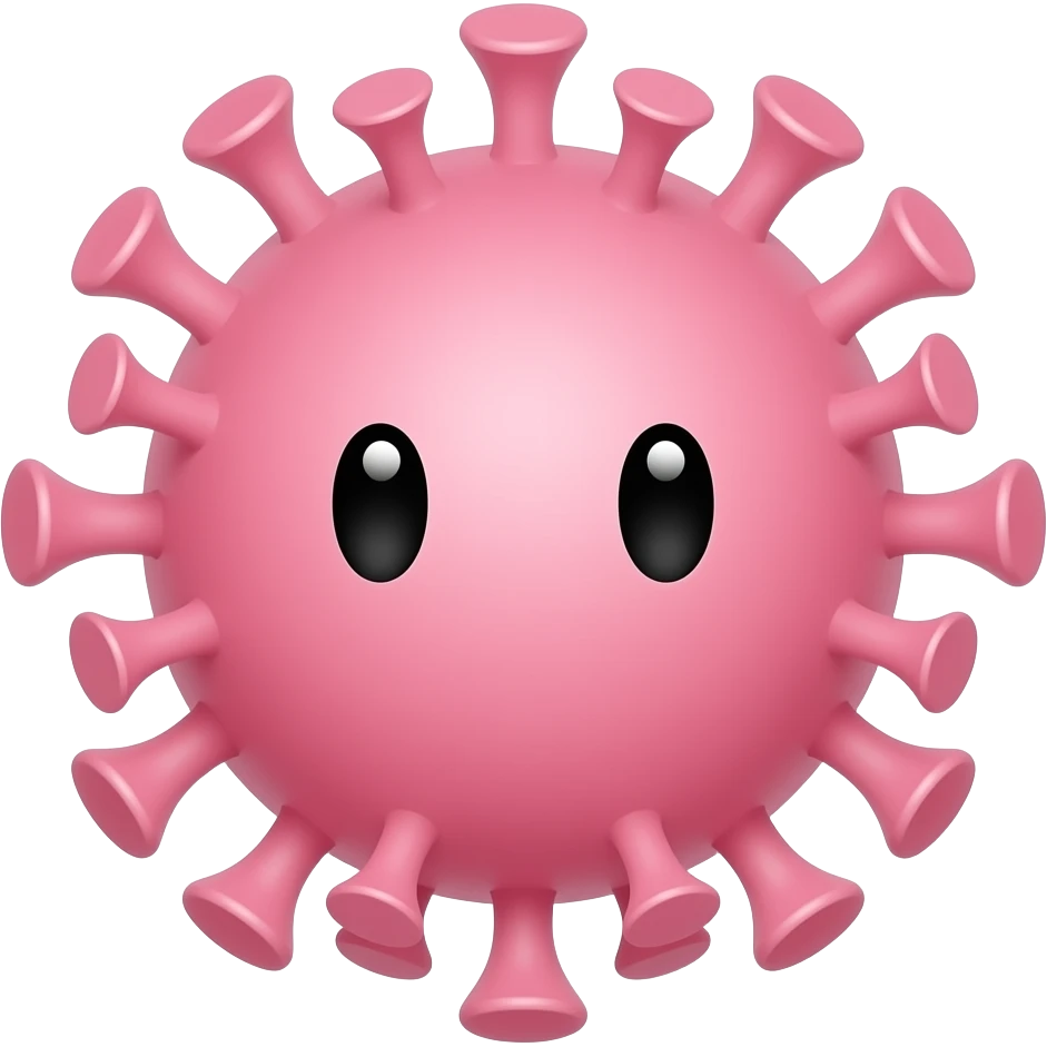cute PASTEL pink VIRUS NO FACE emoji