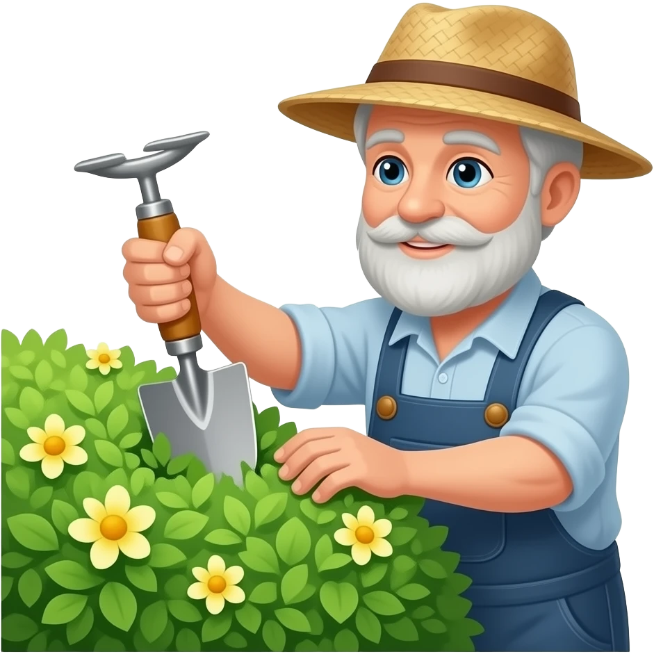 Old man doing yardwork emoji