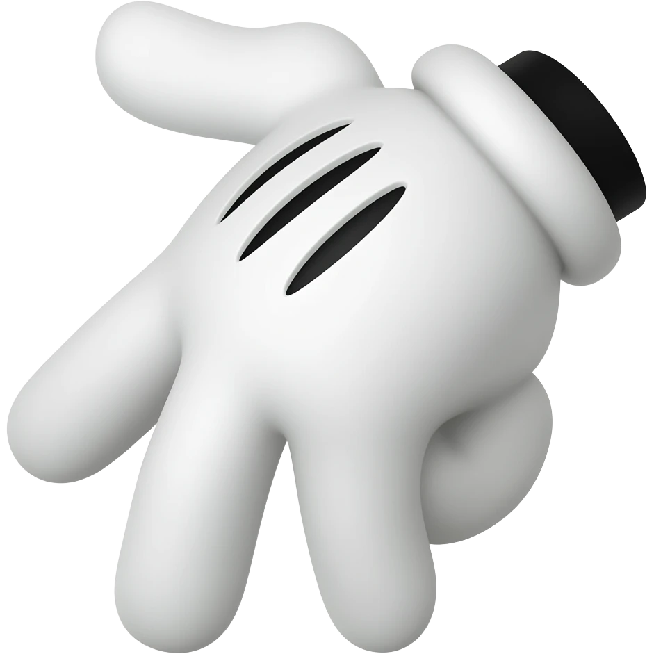 mickey mouse left hand looking down not up emoji