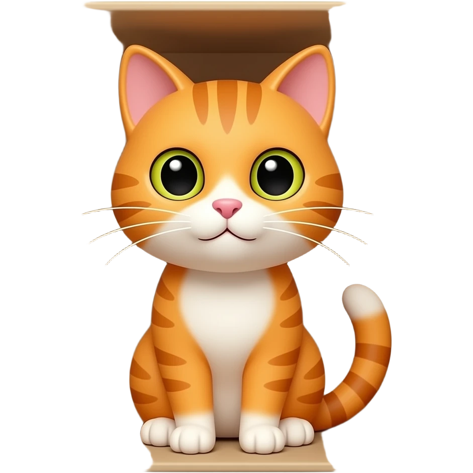 Orange cute cat inside a box emoji