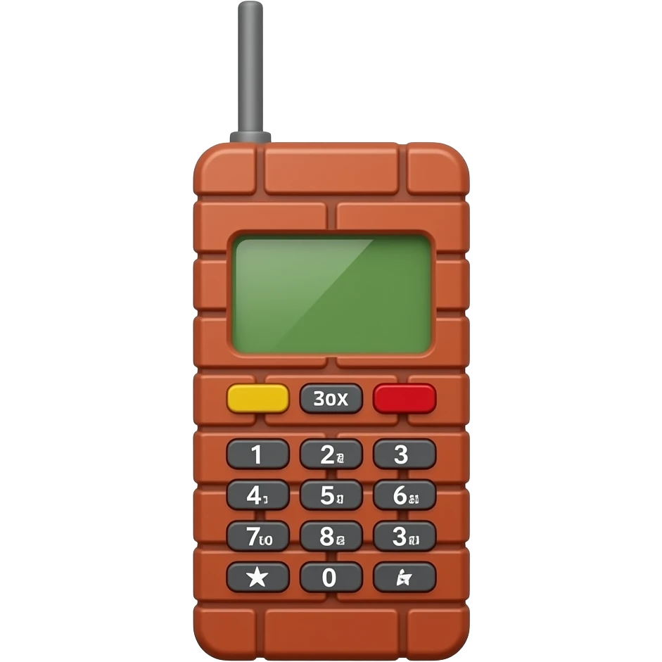 a 1980's chunky brick mobile phone with antenna emoji
