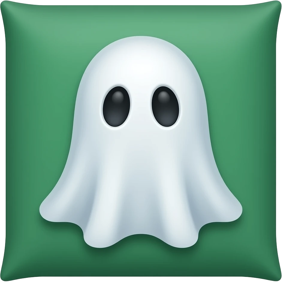 Forest green sheet ghost emoji