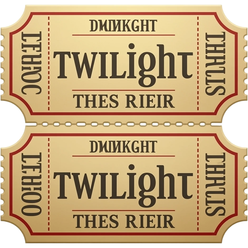 ультра реалистичный винтажные билеты в кино на фильм twilight emoji