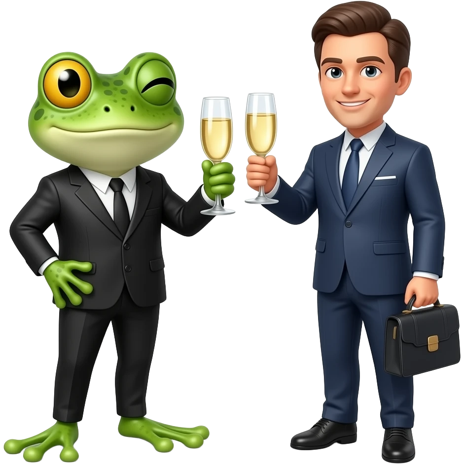 🐸😉🥂🕴️ emoji