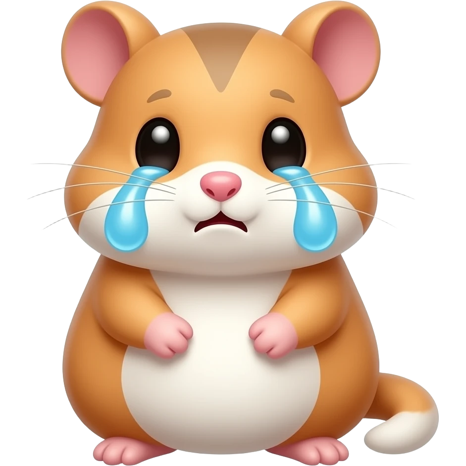 a cute cry hamster emoji