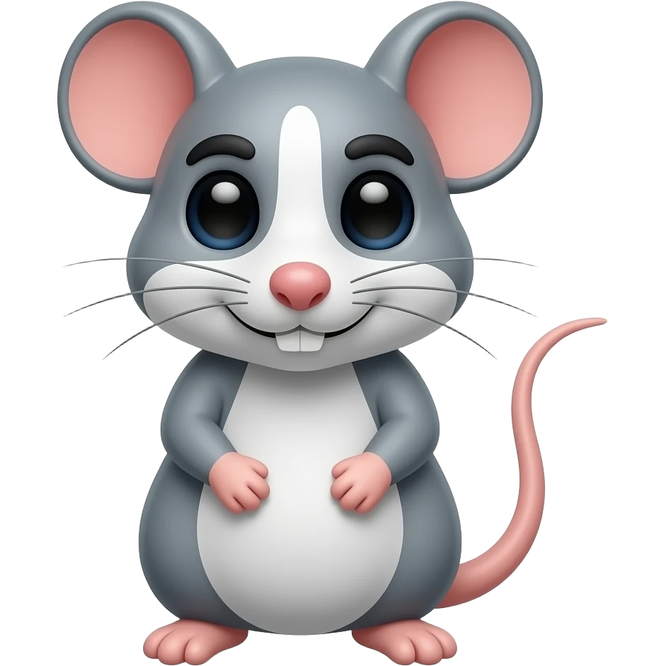 rat with dark and big eyebrows attached togeather emoji