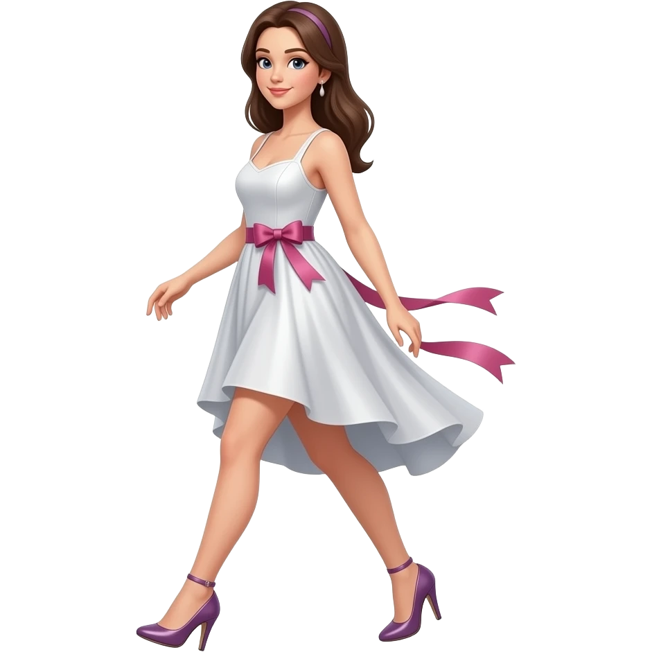 🚶‍♀️👗🦶👠🎀 emoji