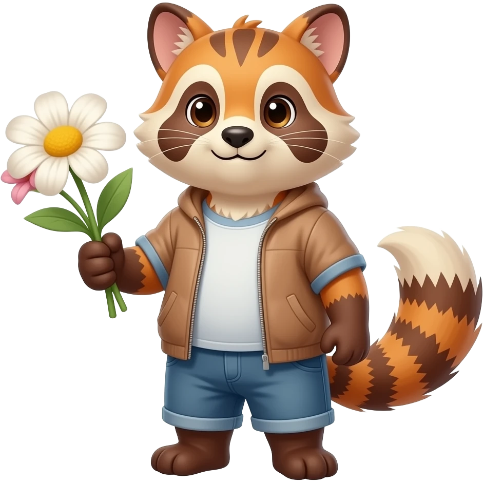 animal holding flowers emoji