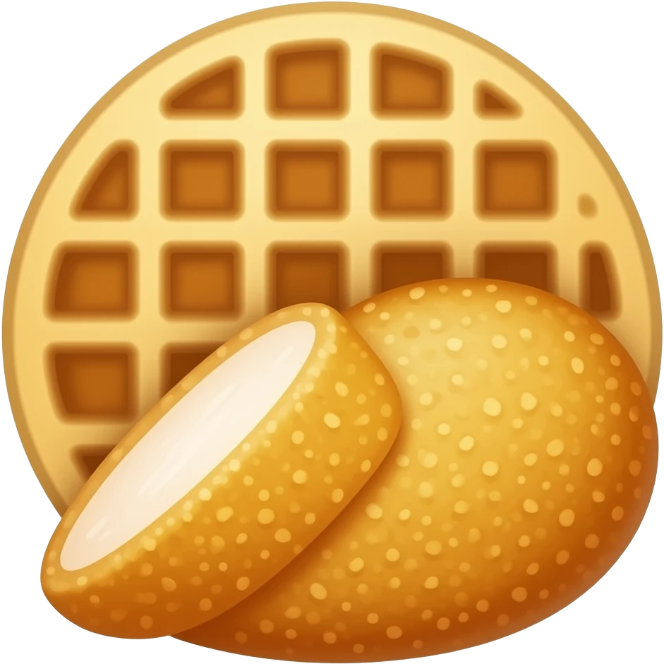 Breaded Chicken filet and Waffles emoji