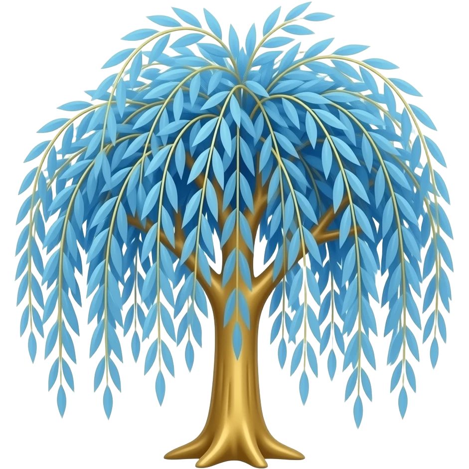 blue and gold small willow tree emoji