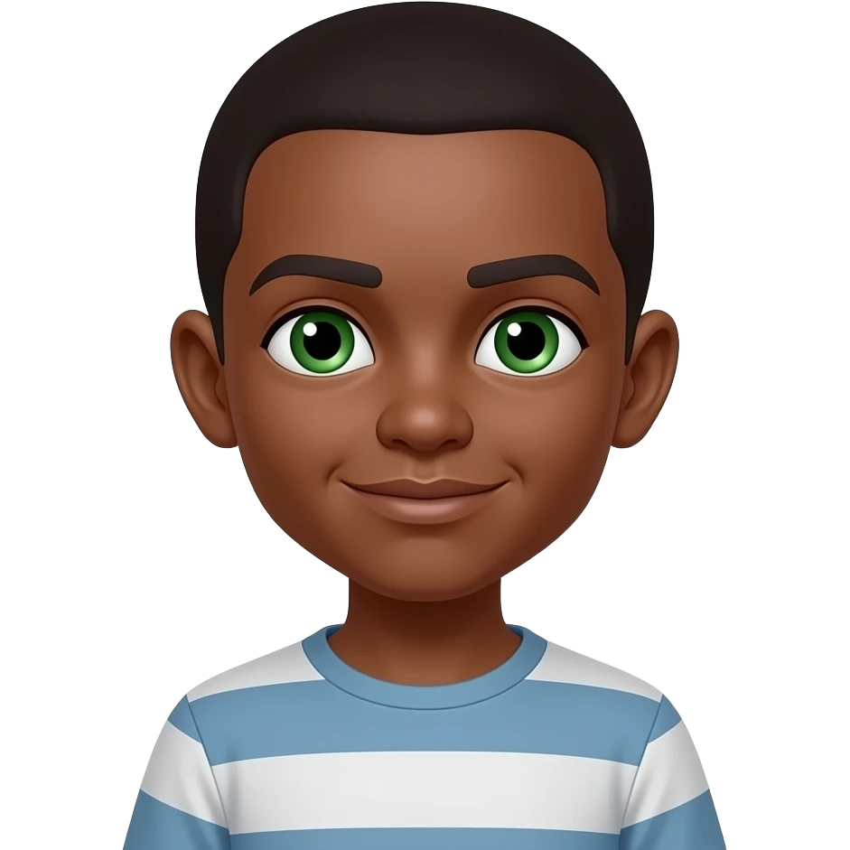 Направи това момче с тъмна кожа и зелени очи emoji