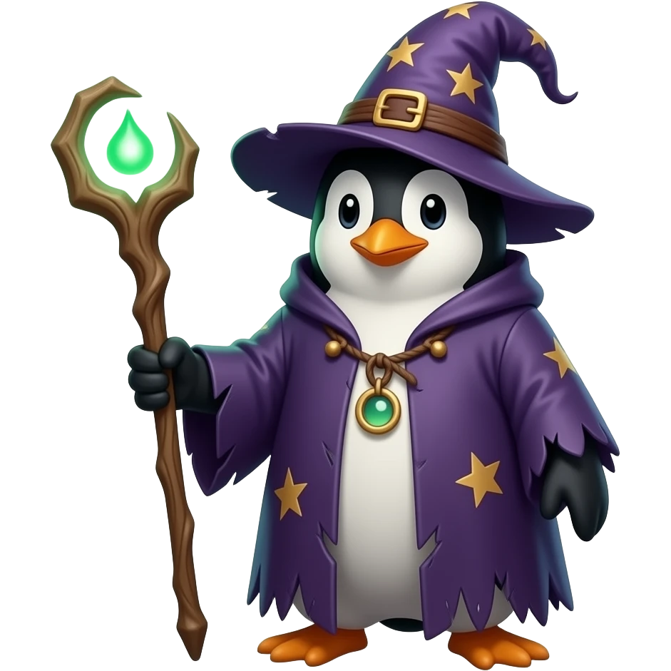 Penguin Wizard emoji