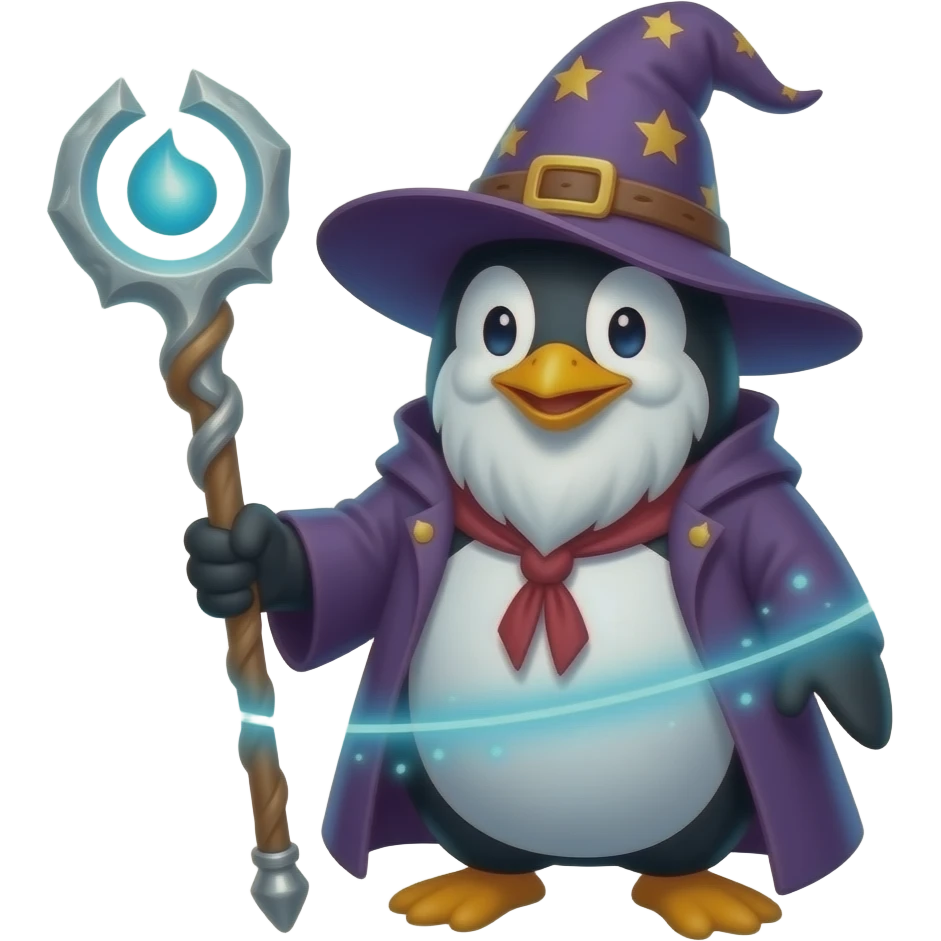 Penguin Wizard emoji