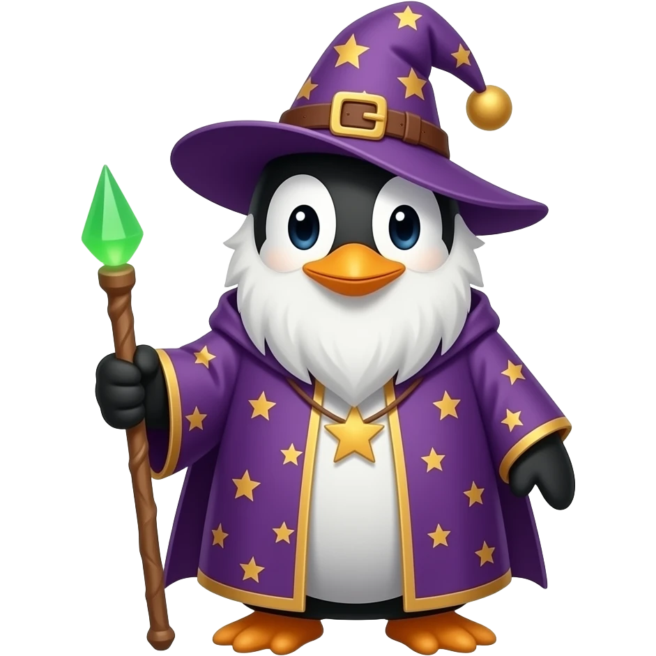 Penguin Wizard emoji