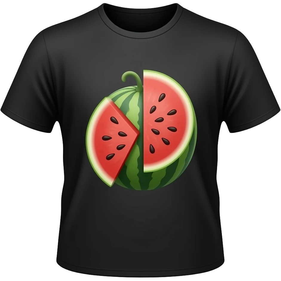 Black T-shirt watermelon emoji