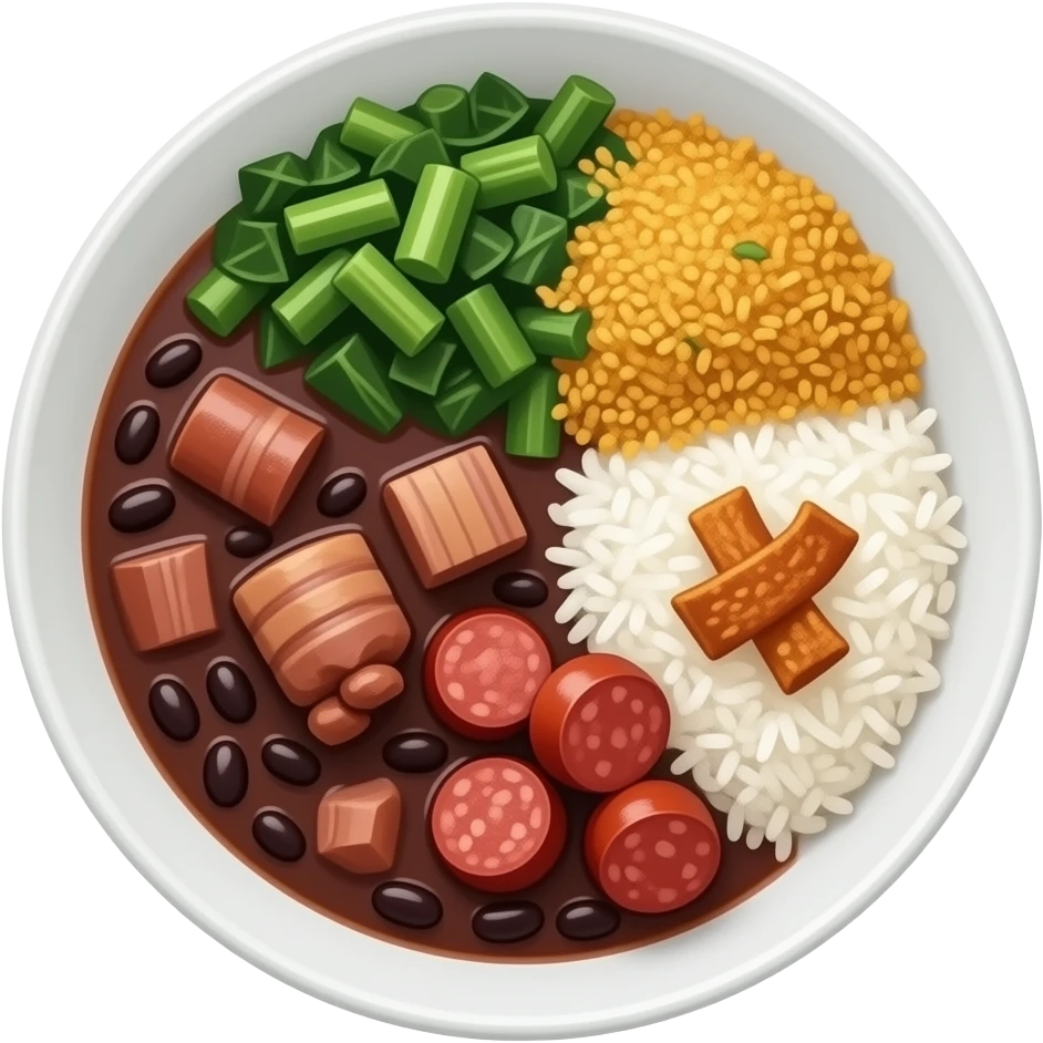 iOS emoji, Brazilian feijoada: black bean stew with pork and chopped ...