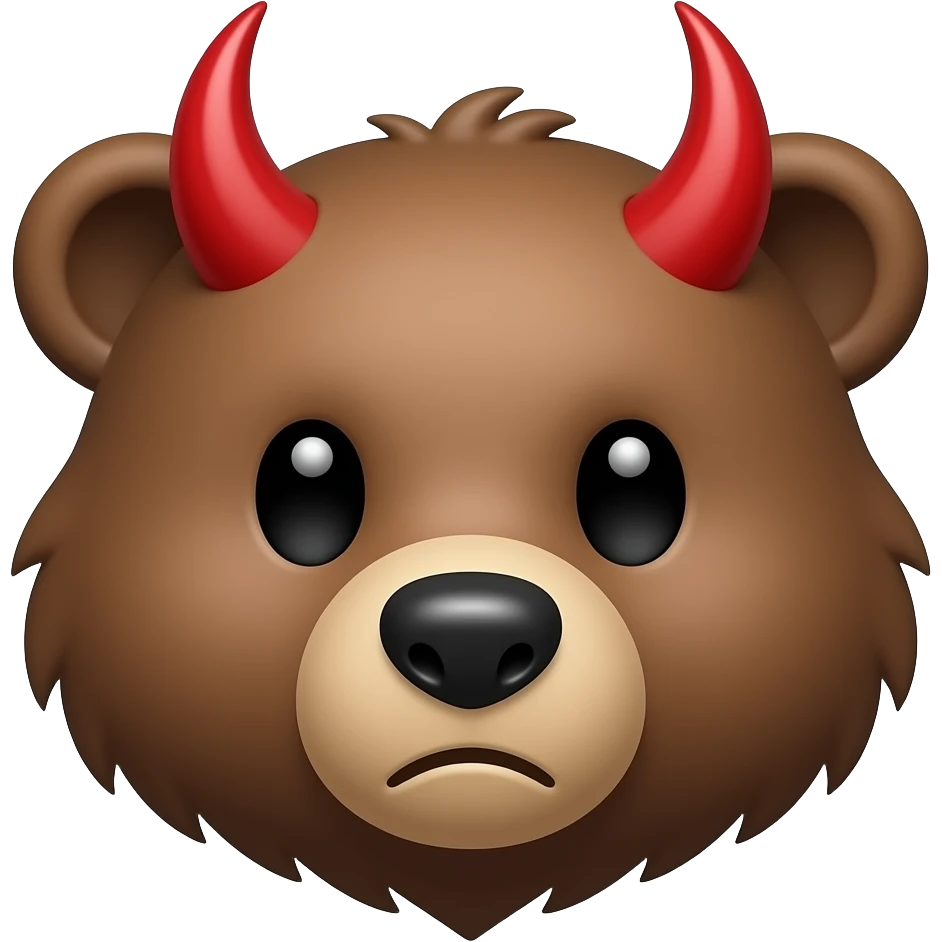 bear head red devil emoji