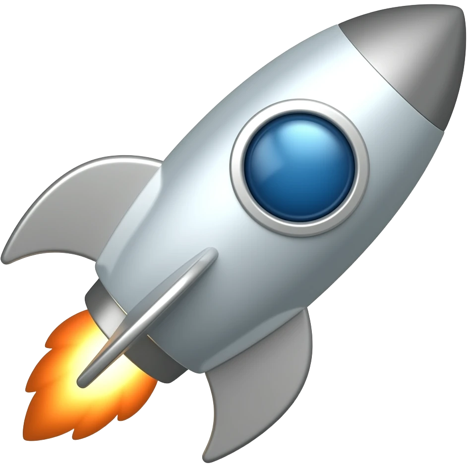 silver rocket emoji