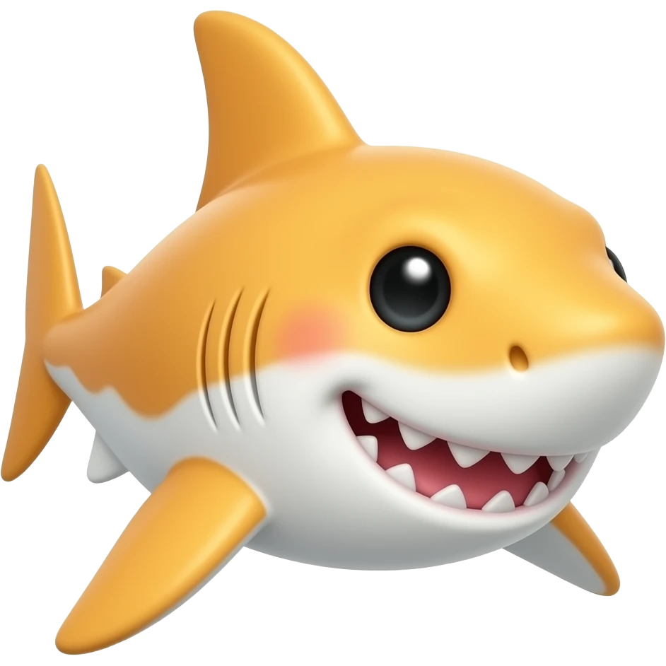Orange cute old shark emoji