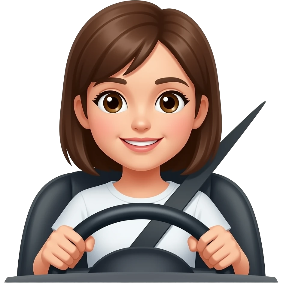 Девшка едет за рулем emoji