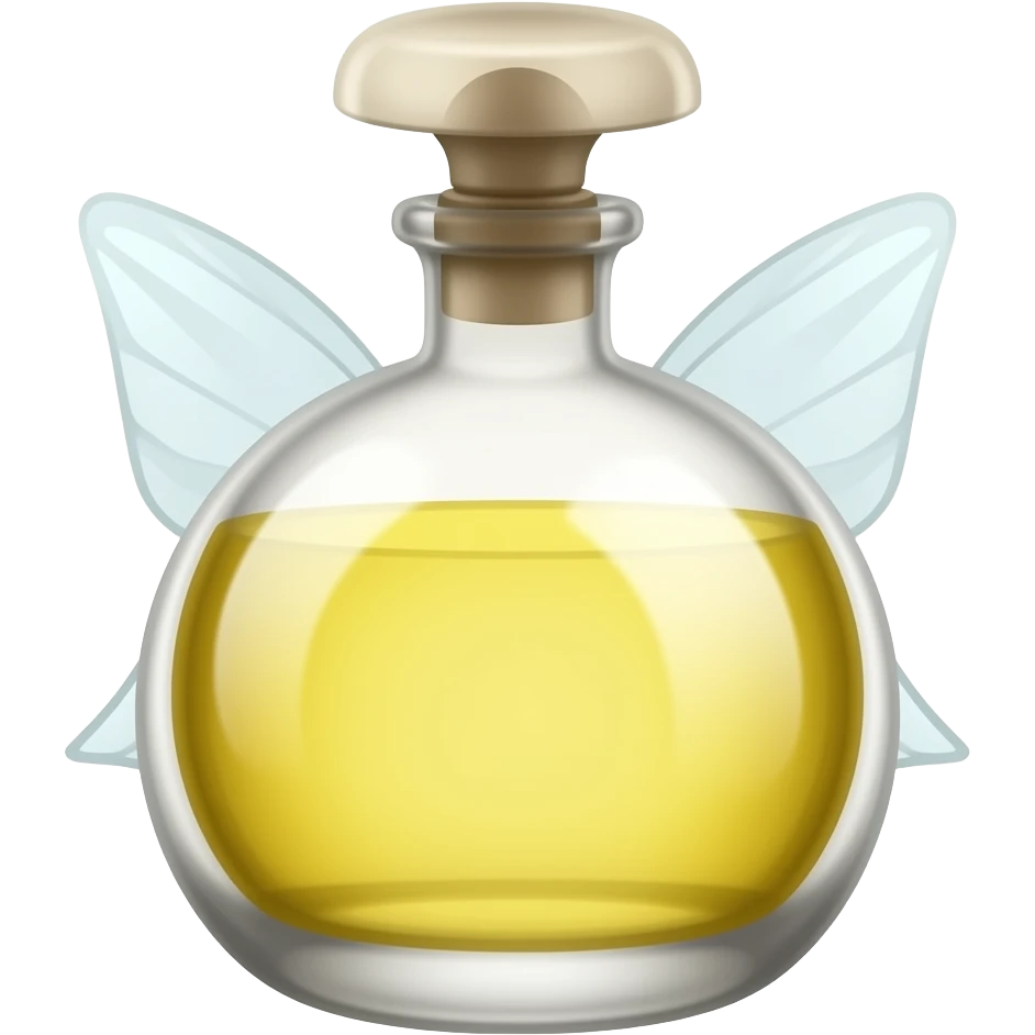 Yellow Fairy  potion, old perfume bottle, faint glow inside emoji