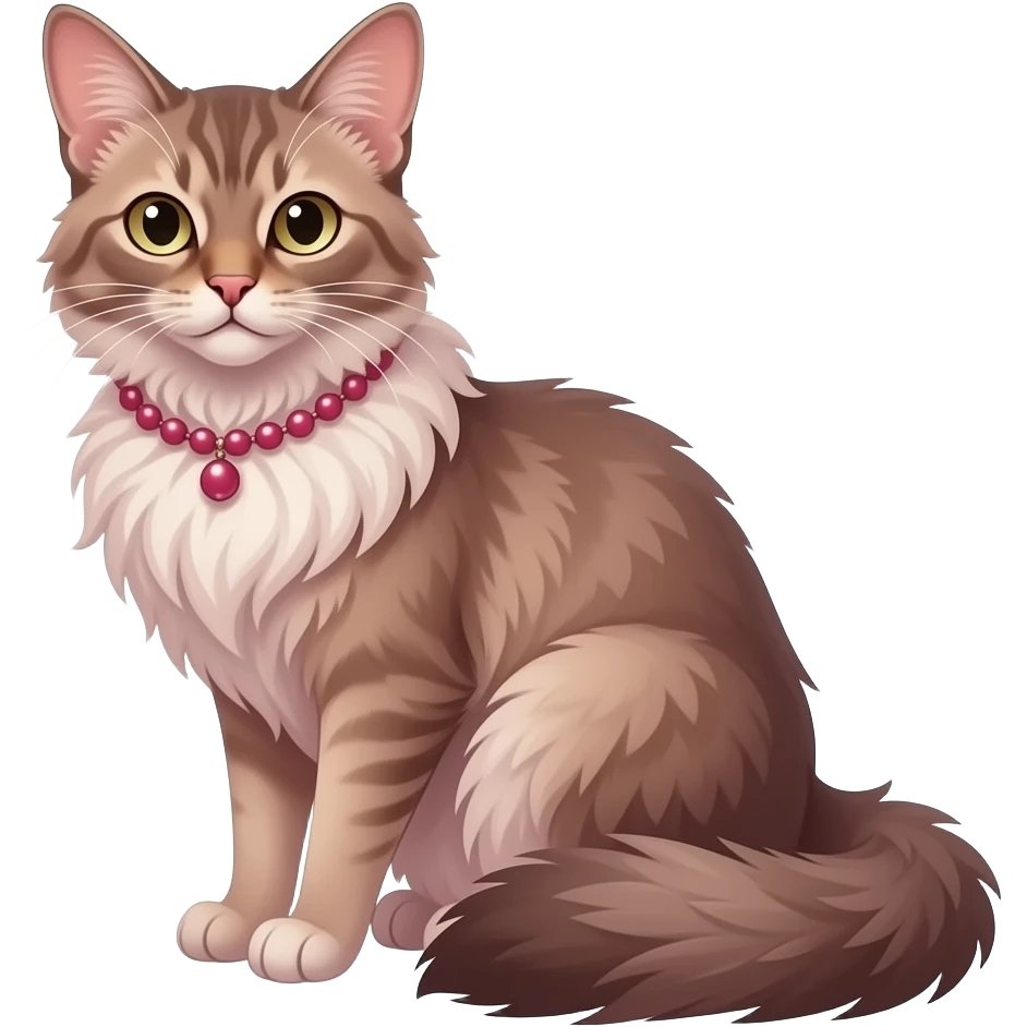 Fuzzy slim oriental feathery long-haired beaded mane cozy rosy aesthetic feathery feminine Rosy beautiful emoji