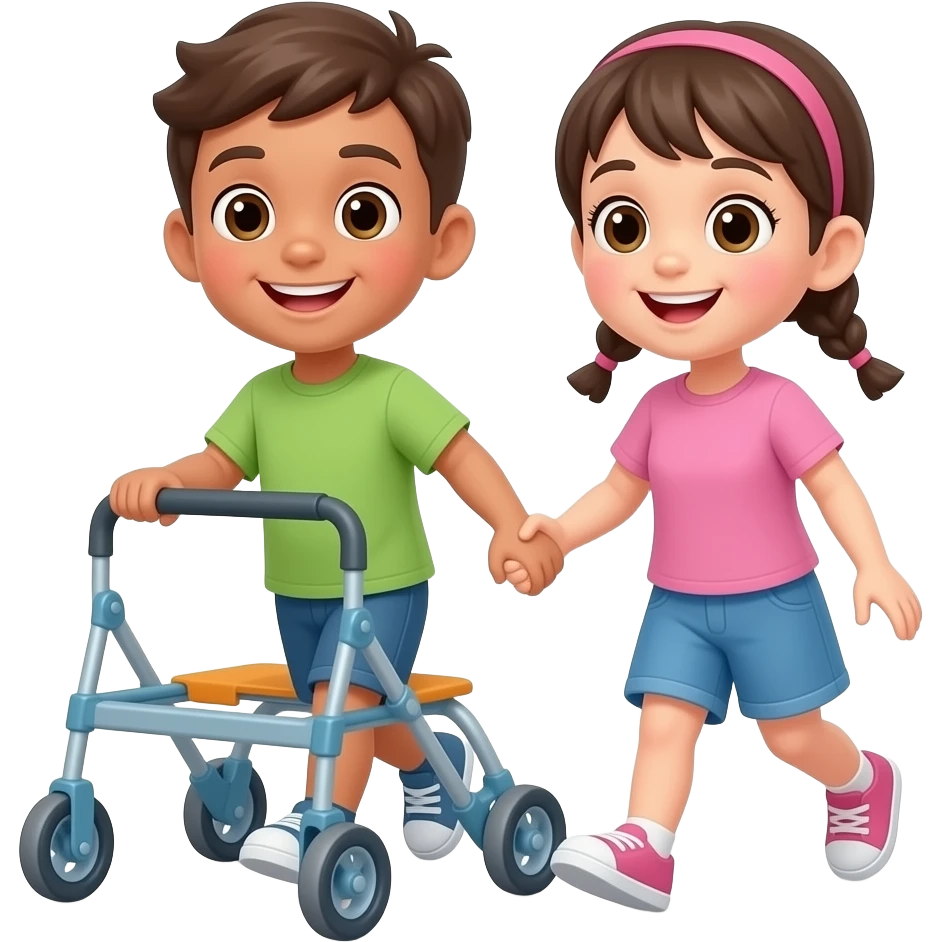 2 kids walking together on a groupwalker emoji