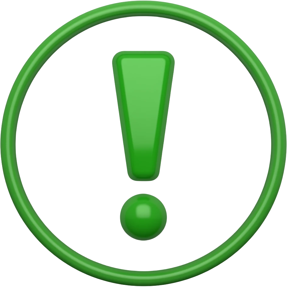 green exclamation mark emoji