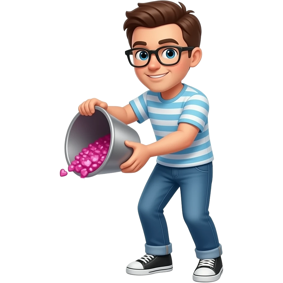 Pink glitter dumping emoji