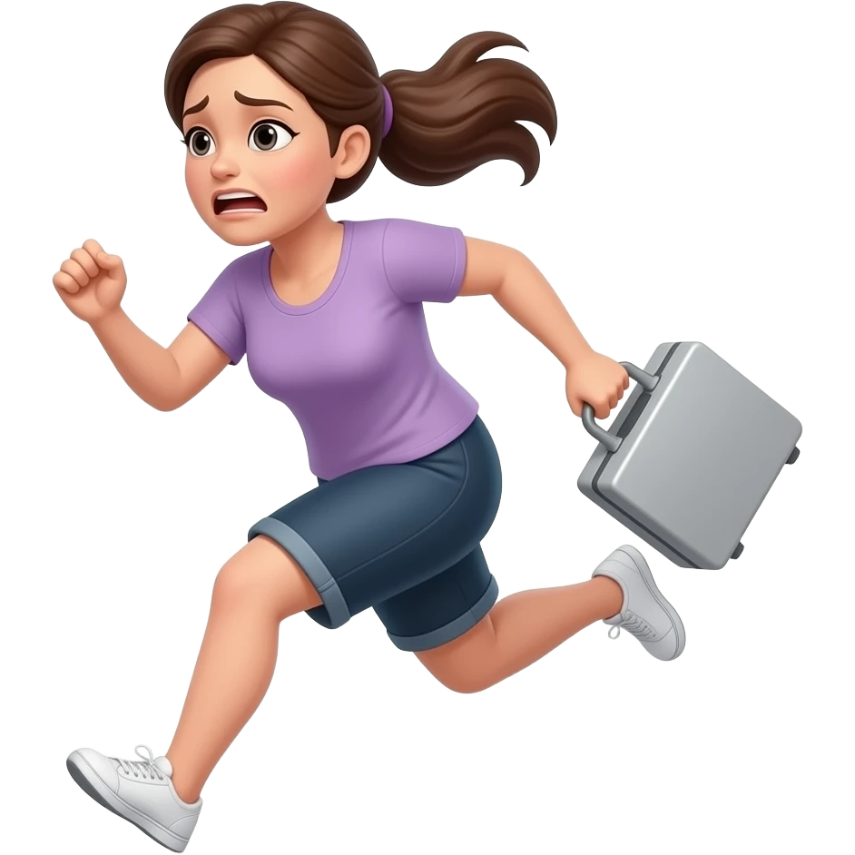 18. Mum Running Late     Chaotic stressed-out mother energy. shoulder shoot emoji