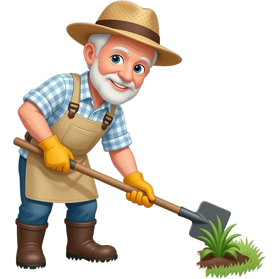 Old man doing yardwork emoji