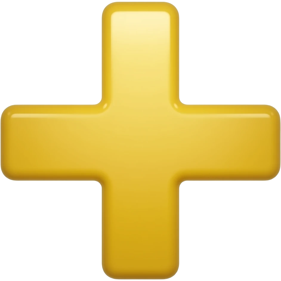 3D yellow cross emoji