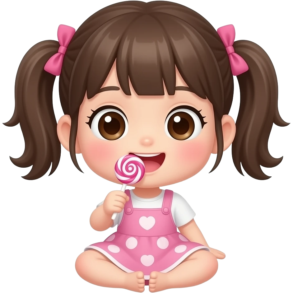 下着姿の幼女に食べられる飴 emoji