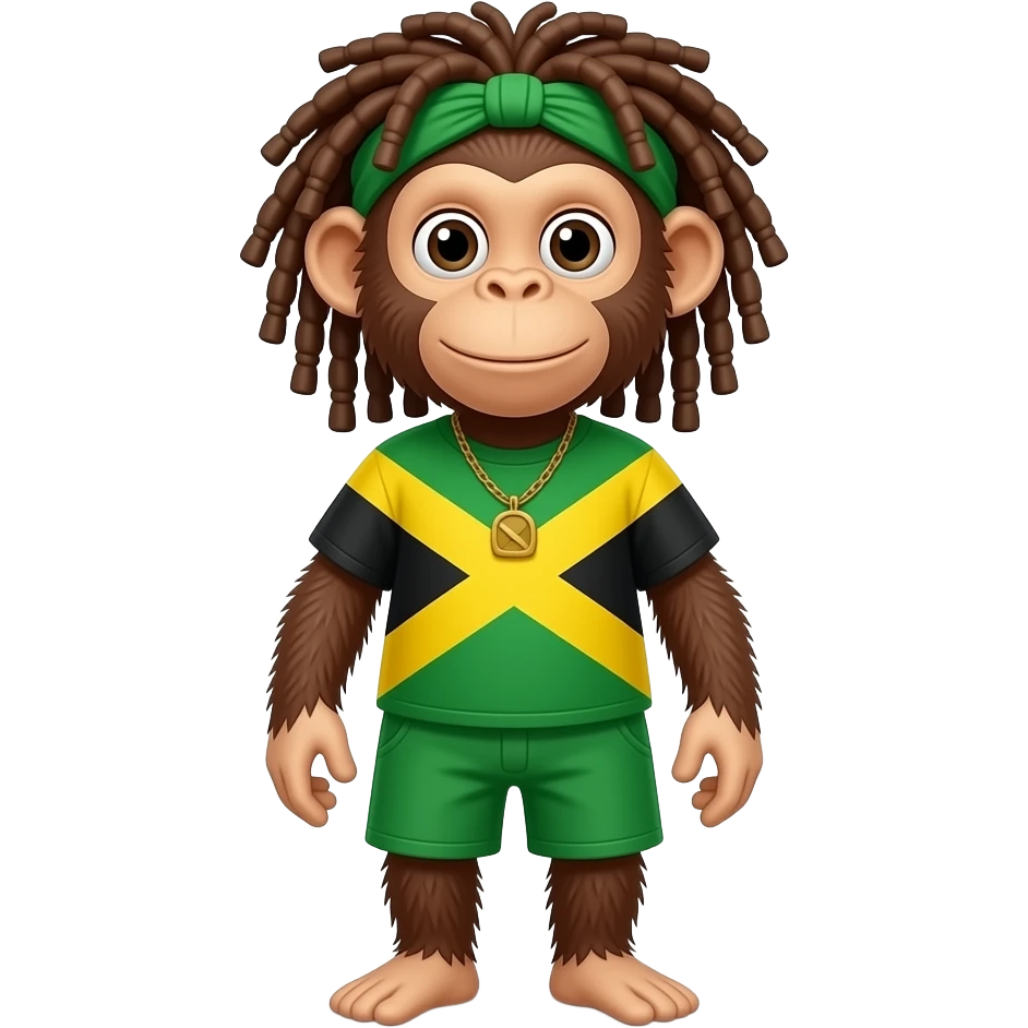 A monkey that wears jamician clothes and dreads emoji