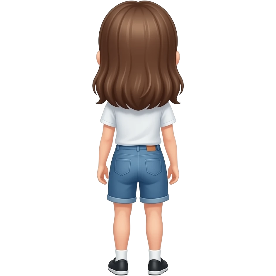 chica morena de espaldas cuerpo entero emoji