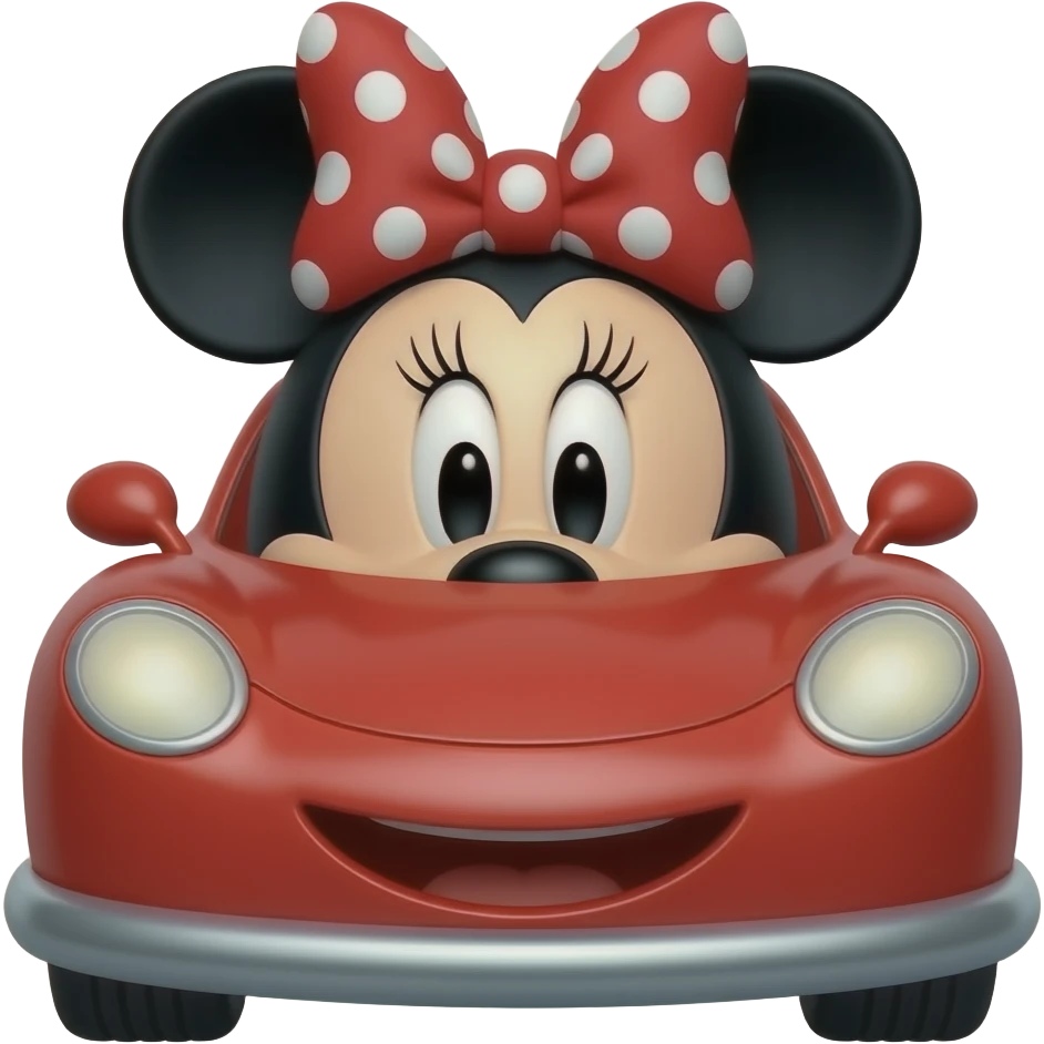 Red Minnie Mouse car emoji