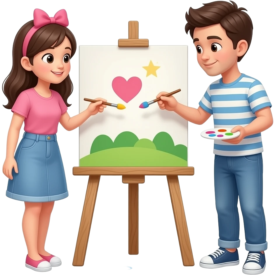 👨🏻🧑🏻💞 🎨🖌️ emoji