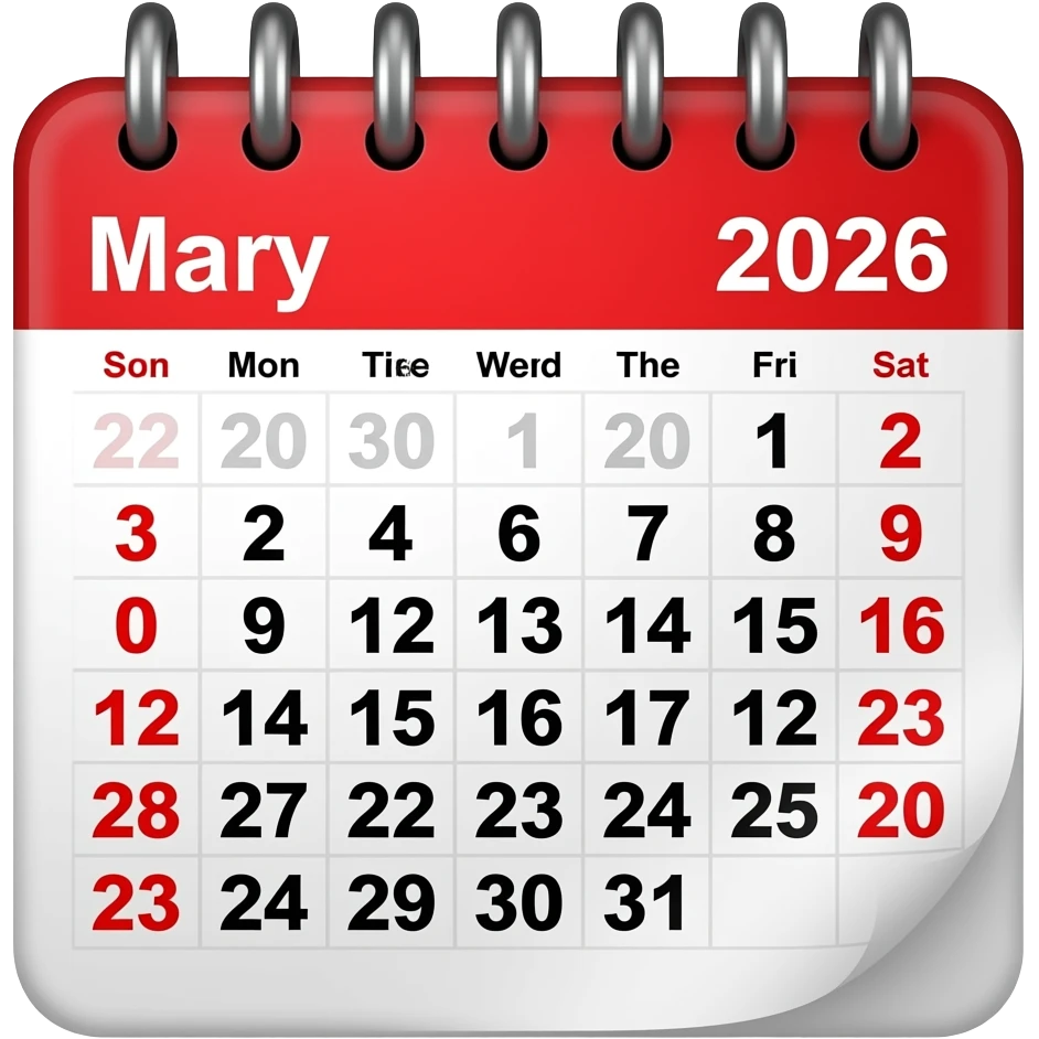 2026 calender May emoji