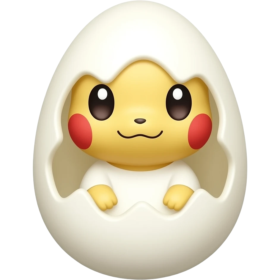 turn into withe chocolate easter egg cute full body Pokémon :3 emoji