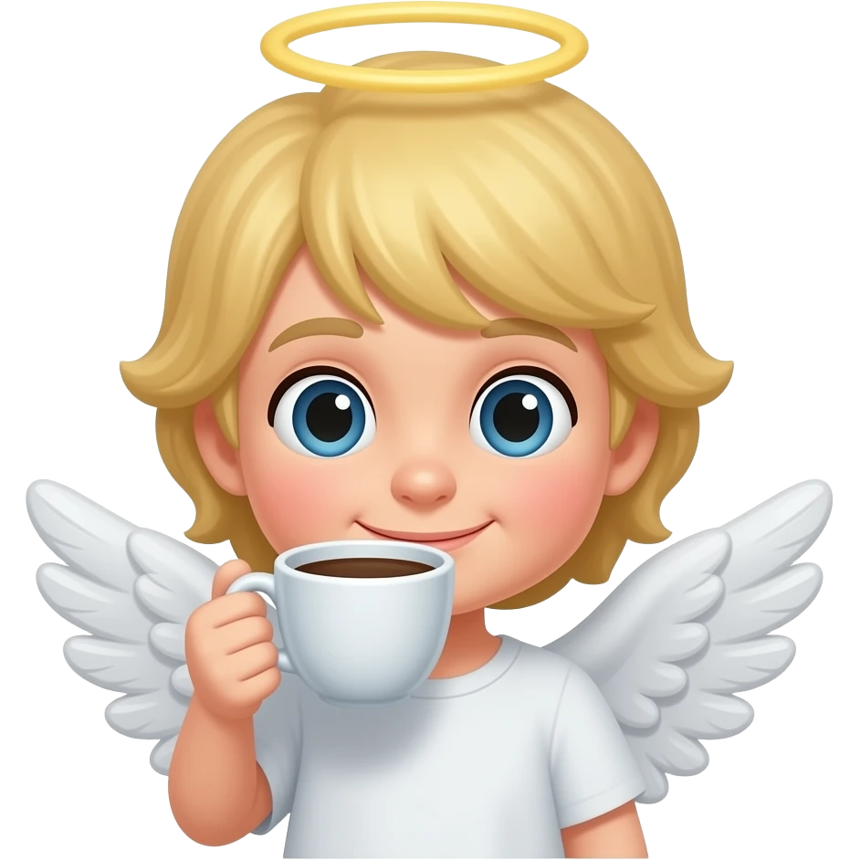 Anioł pije kawe emoji