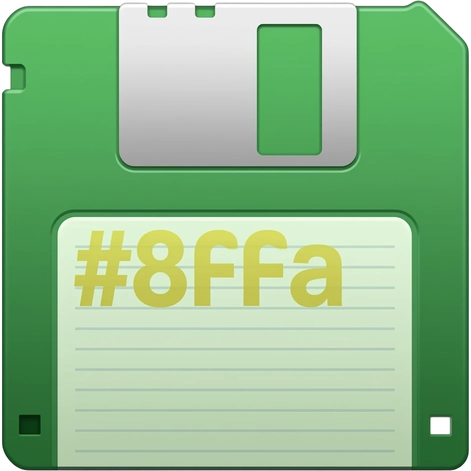 Green #C8FF4D diskette emoji