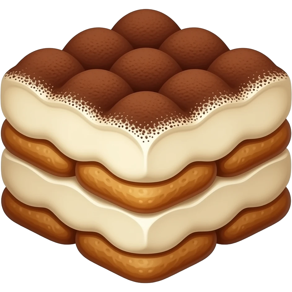 Tiramisu without toppings just coco powder spread emoji