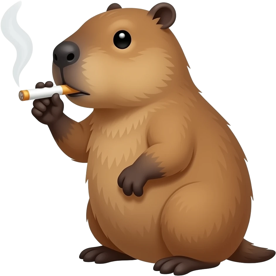 capybara smoking a joint emoji