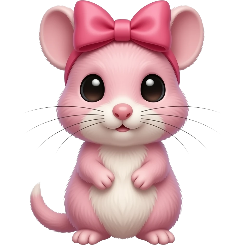 pink female xerus with a bow on the head emoji