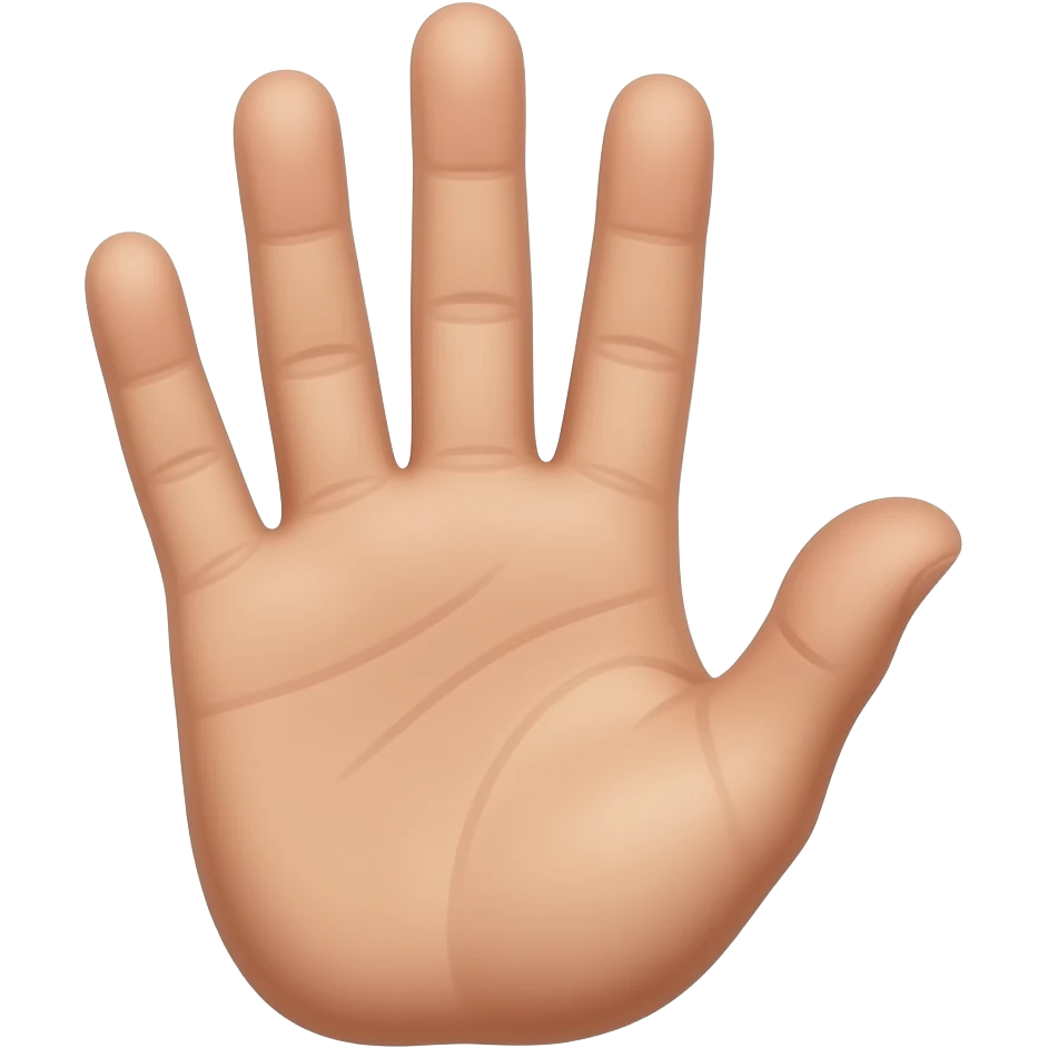 Рука с восьми пальцами emoji