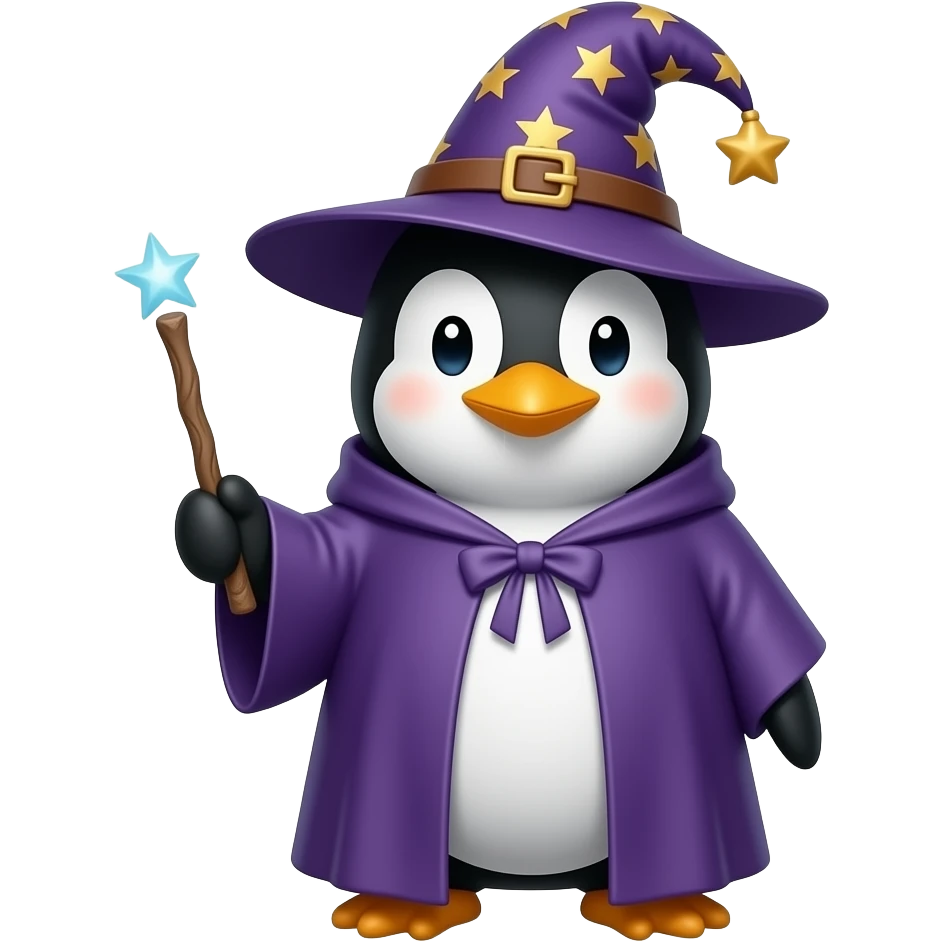Penguin Wizard emoji