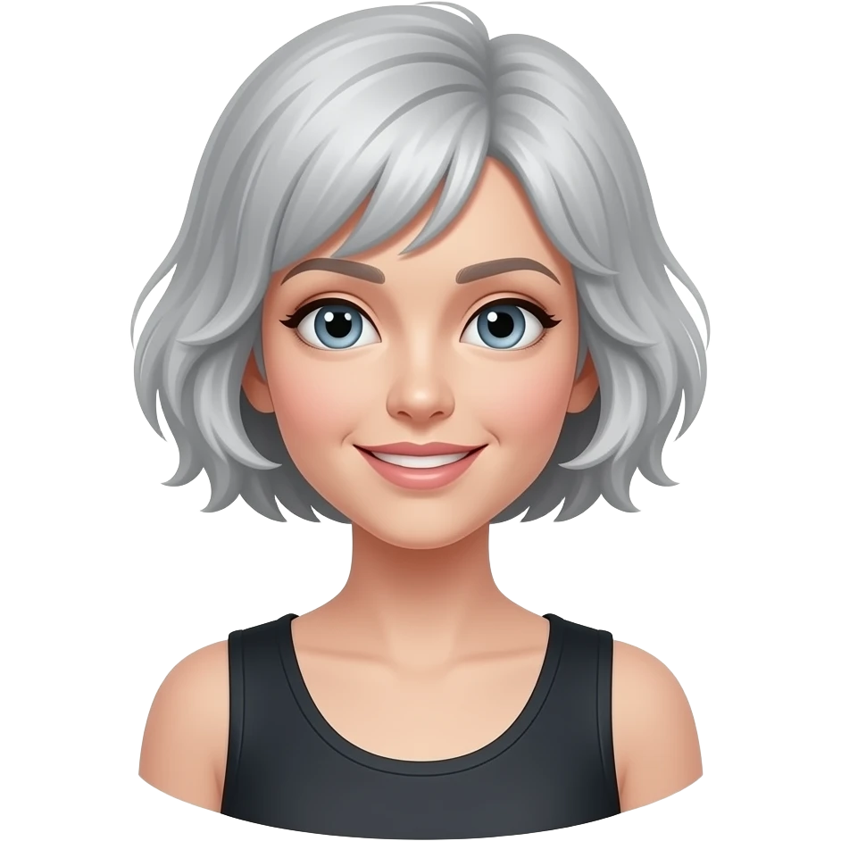 Femme cheveux très courts en l’air gris emoji