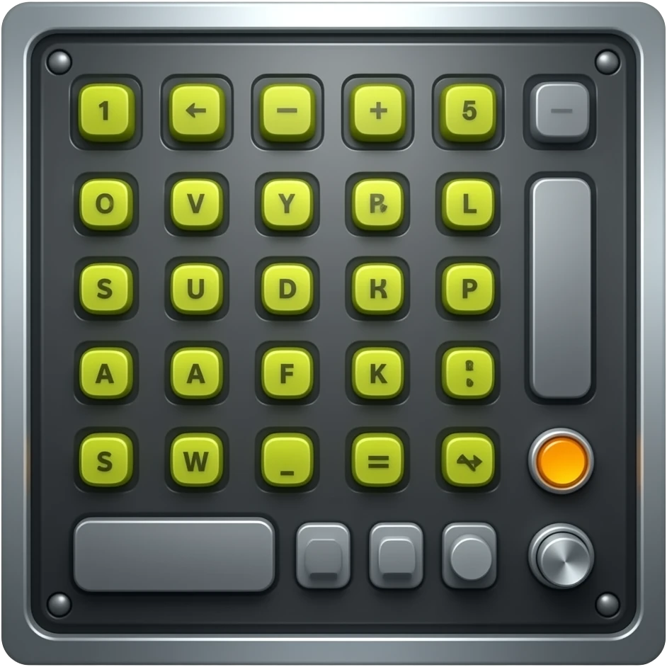 a command centre panel with many keys and buttons and knobs emoji