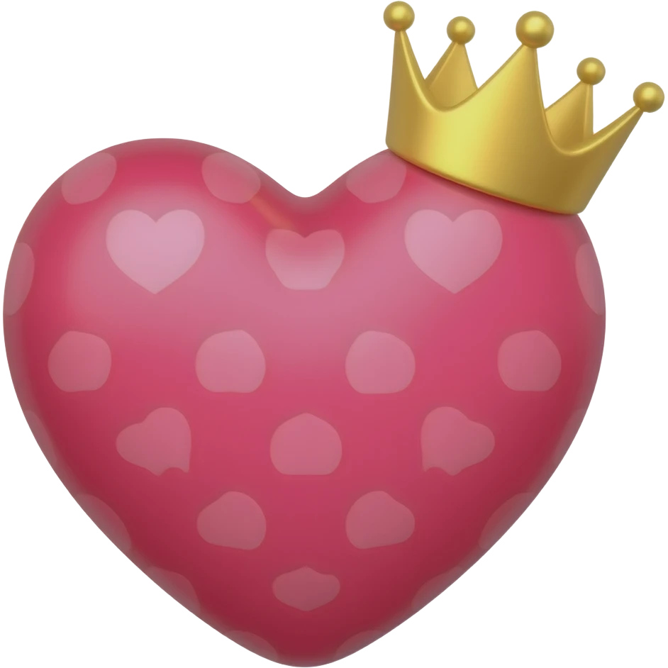 розовое сердце а на нем корона emoji