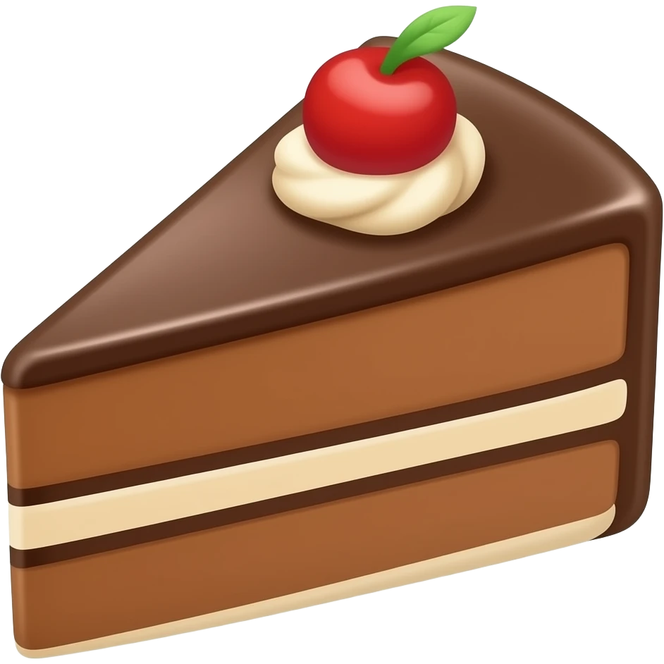 A very simple and flat chocolate slice cake emoji